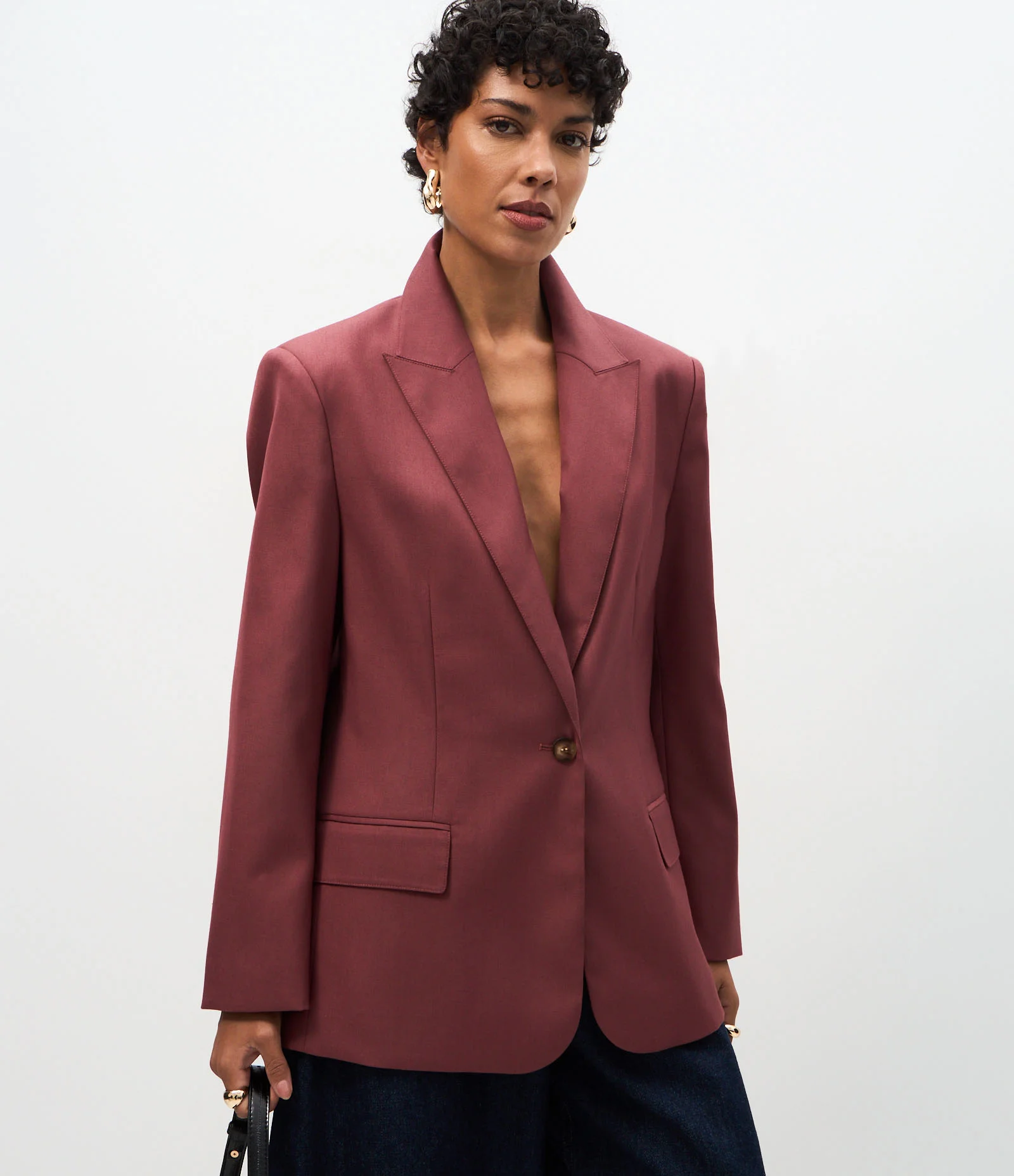 Blazer Alfaiatado com Gola Lapela e Forro Interno Marrom 1