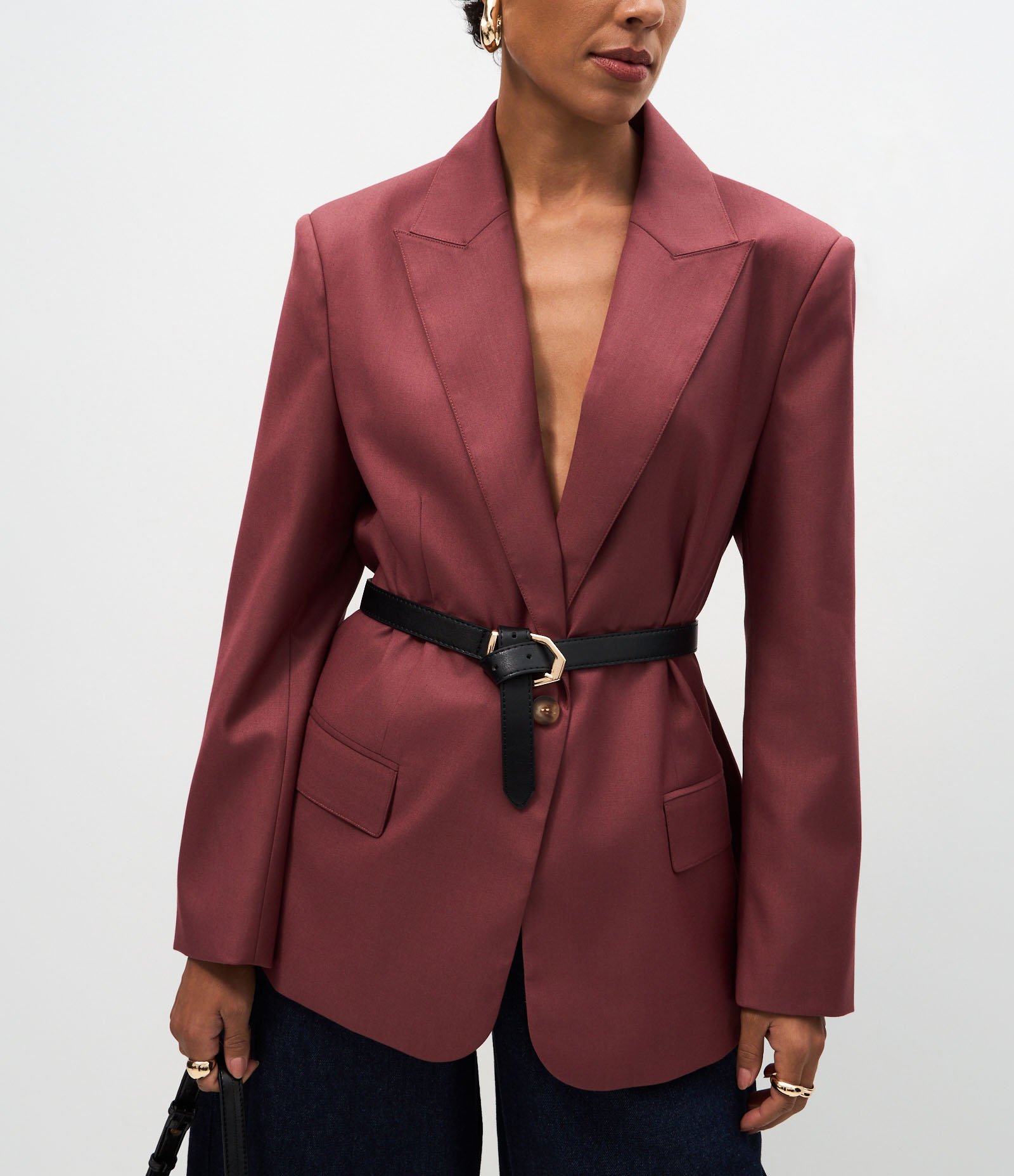 Blazer Alfaiatado com Gola Lapela e Forro Interno Marrom 4
