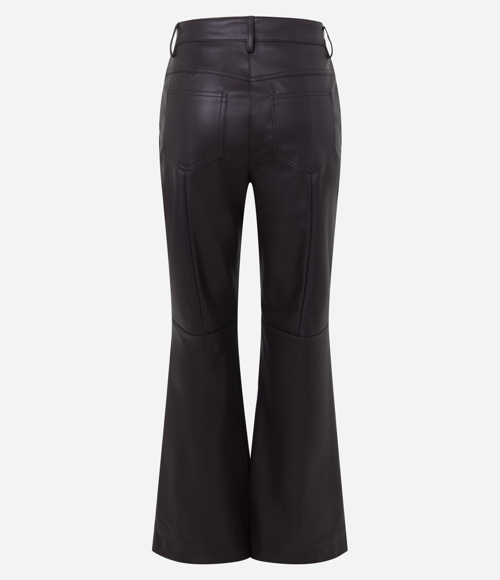 Calça Flare em PU com Five Pockets Estruturados Marrom 6