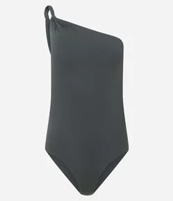 Body em Poliamida com Ombro Torcido