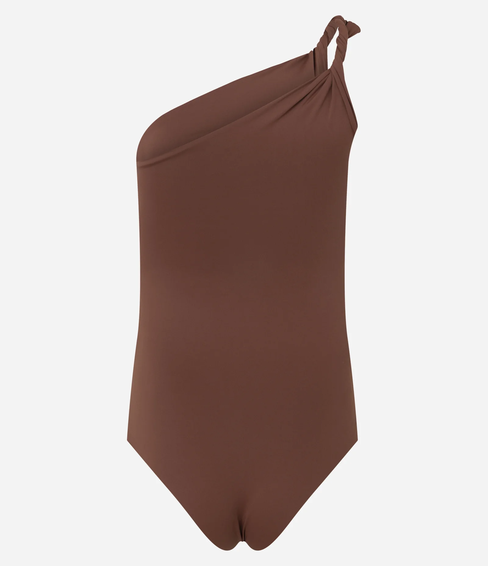 Body em Poliamida com Ombro Torcido Marrom 3