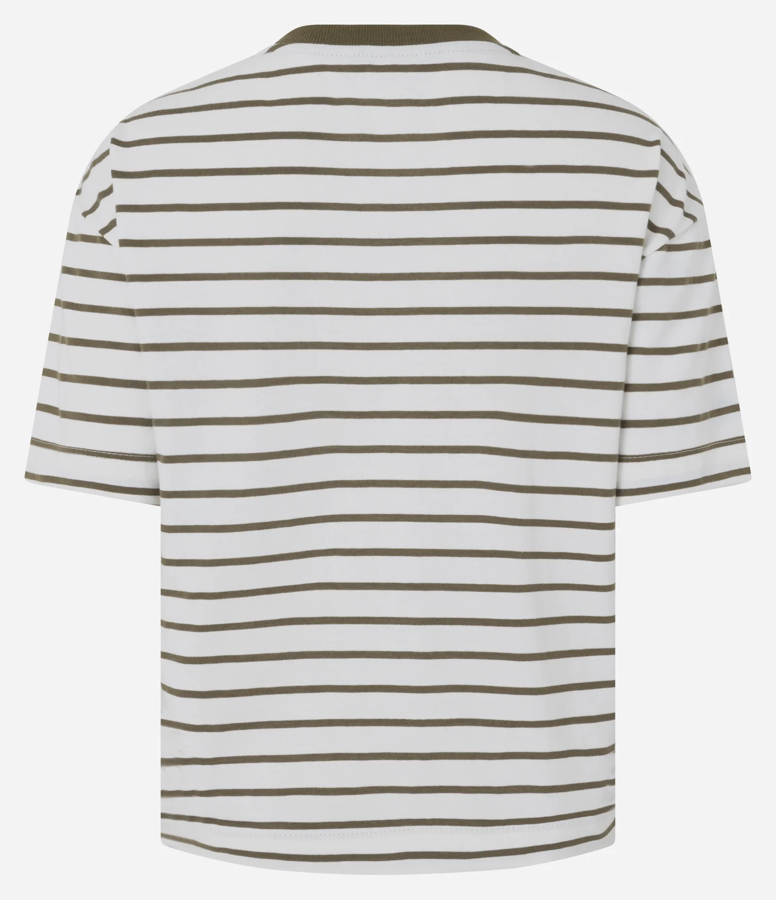 Camiseta Box em Algodão Listrada e Bordado I Live so I Love Off White 2