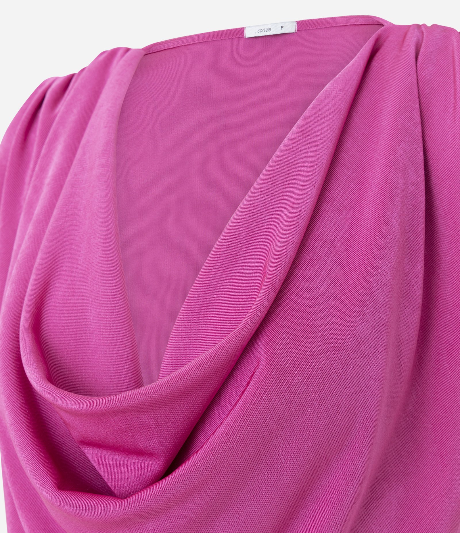 Blusa em Ribana com Ombreiras e Laterais Drapeadas Rosa 5