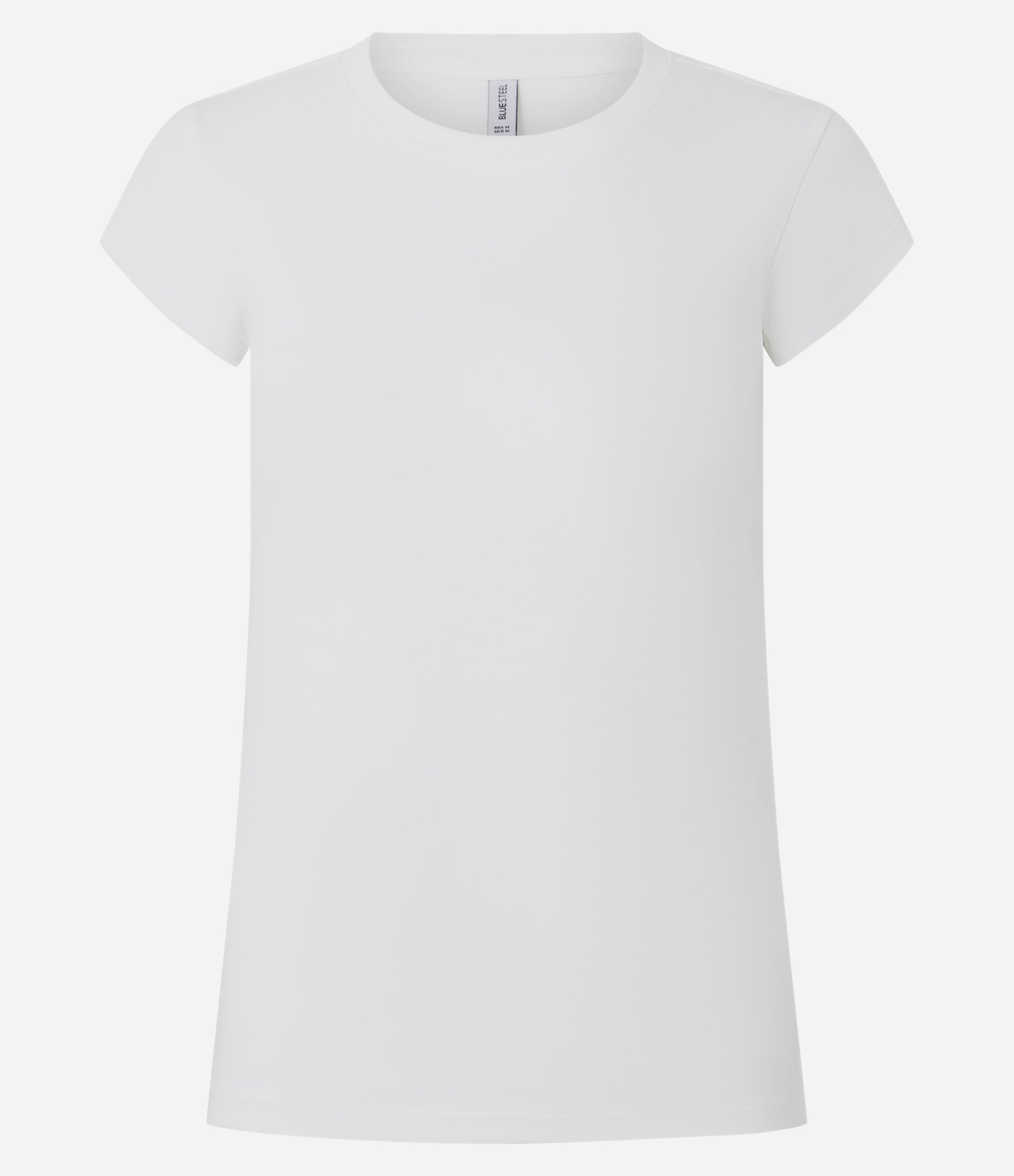 Blusa Básica Ajustada em Algodão com Gola Careca Branco 5