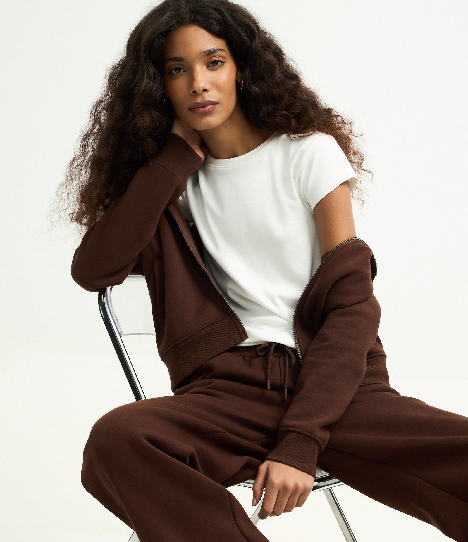 Blusa Básica Ajustada em Algodão com Gola Careca Branco 4
