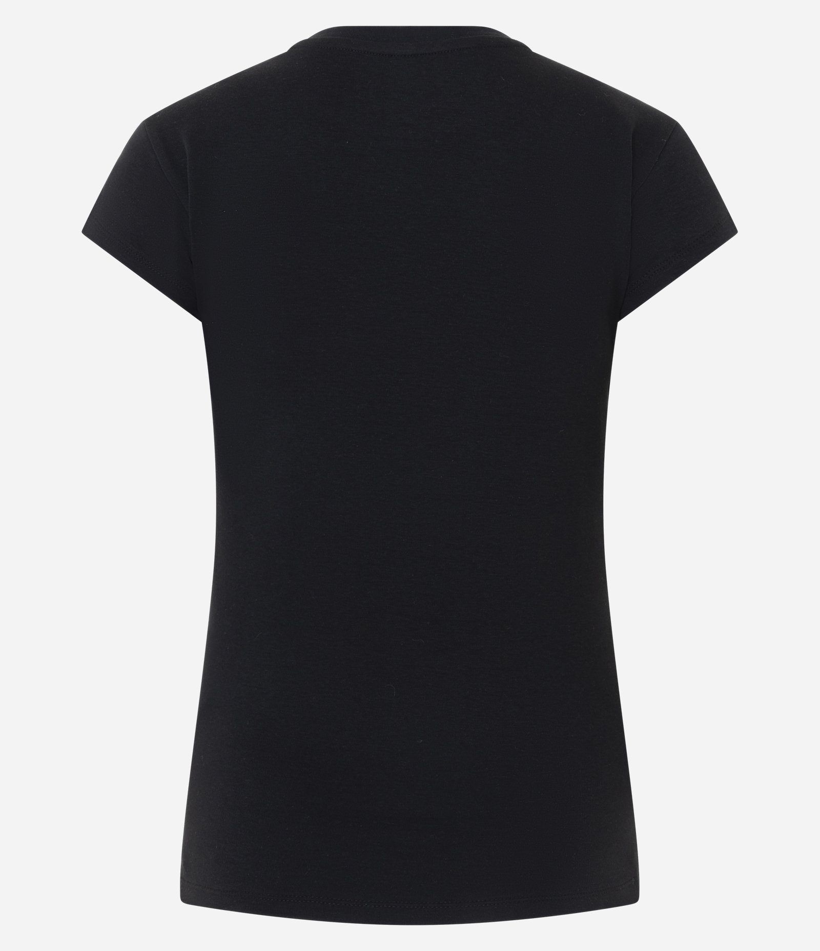 Blusa Básica Ajustada em Algodão com Gola Careca Preto 2