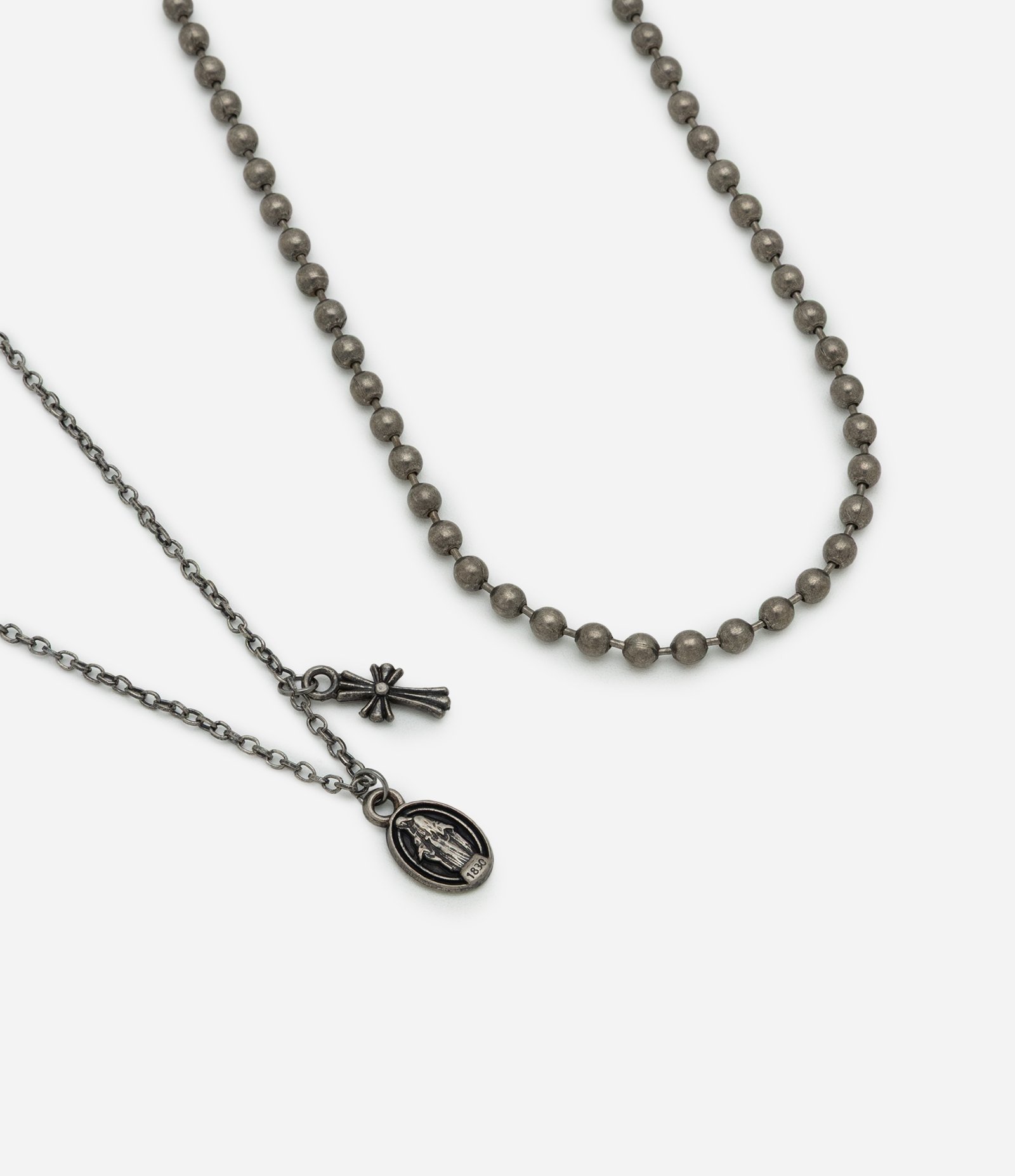 Conjunto de Colar em Metal Vintage Prata 1