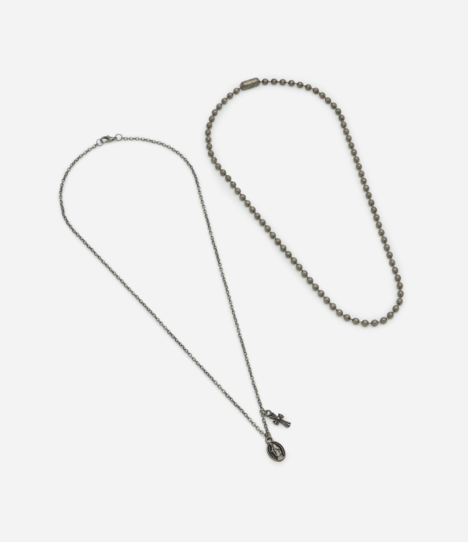 Conjunto de Colar em Metal Vintage Prata 2