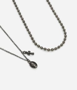 Conjunto de Colar em Metal Vintage