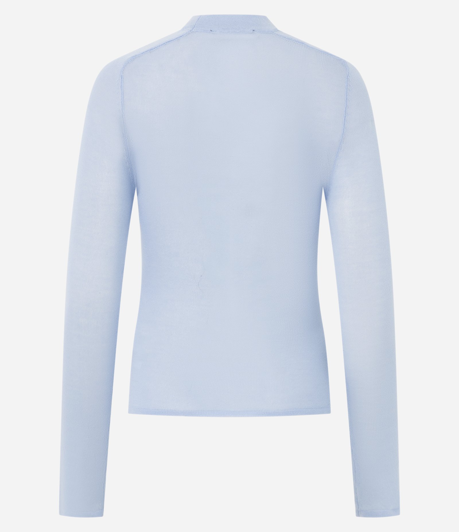 Blusa em Tricô com Golinha Alta e Transparência Azul 8