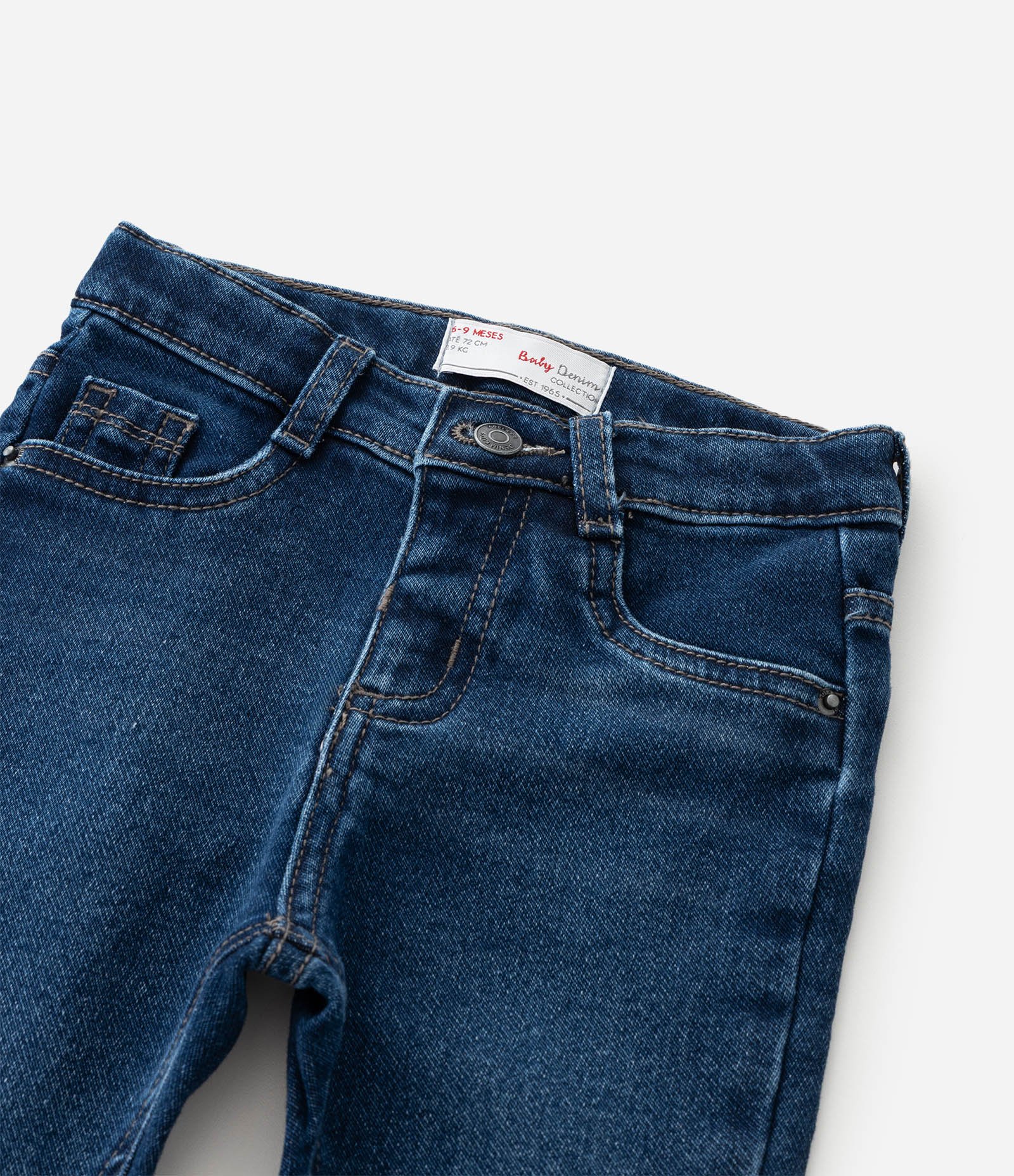 Calça Infantil Jeans Skinny com Elastano – Tam RN a 18 Meses Azul Médio 6