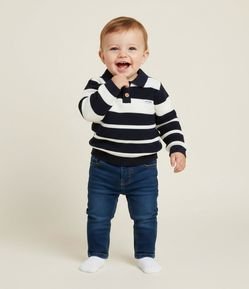 Calça Infantil Jeans Skinny com Elastano – Tam RN a 18 Meses