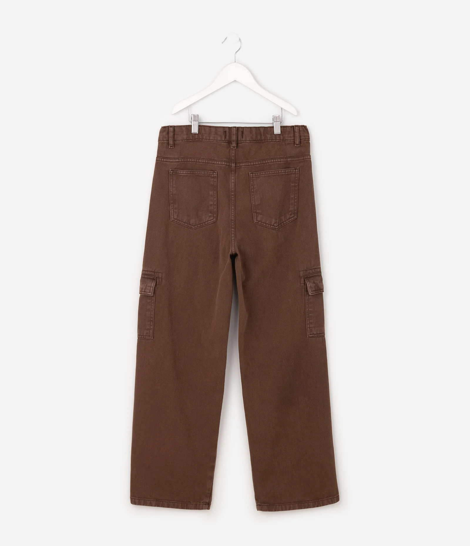 Calça Baggy Infantil em Jeans com Bolso Cargo – Tam 7 a 14 Anos Marrom 2