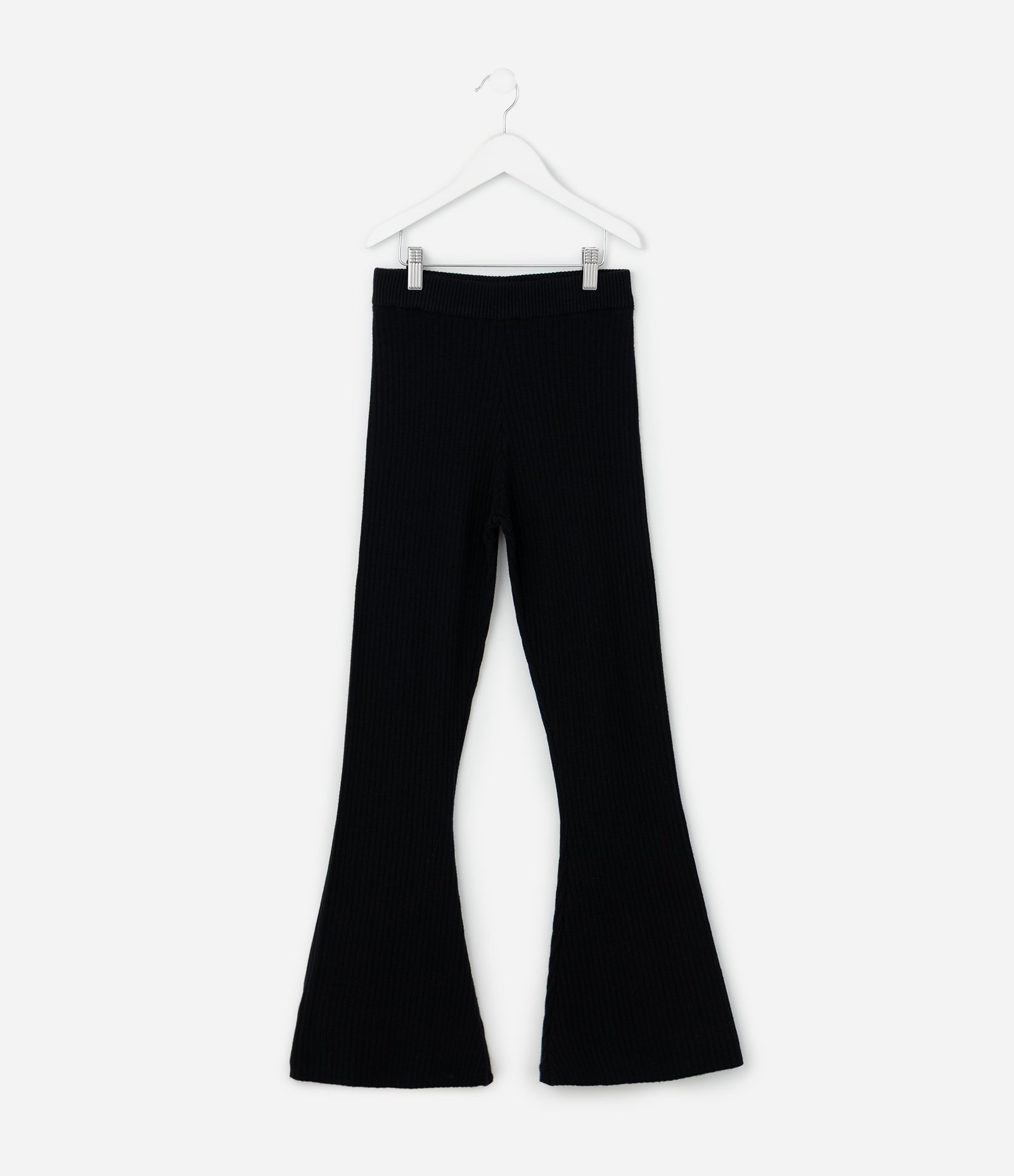 Calça Wide Leg em Tricô Leve - Tam 5 a 14 Anos Preto 2