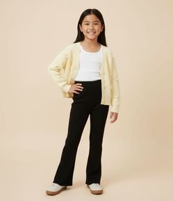 Calça Wide Leg em Tricô Leve - Tam 5 a 14 Anos
