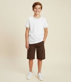 Bermuda Infantil Baggy em Jeans com Bolsos Cargo – Tam 5 a 14 Anos