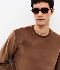Camiseta  Manga Longa Veludo Cotelê