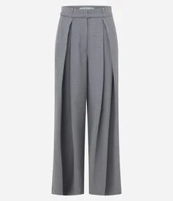 Calça Pantalona Alfaiatada com Cinto e Pregas
