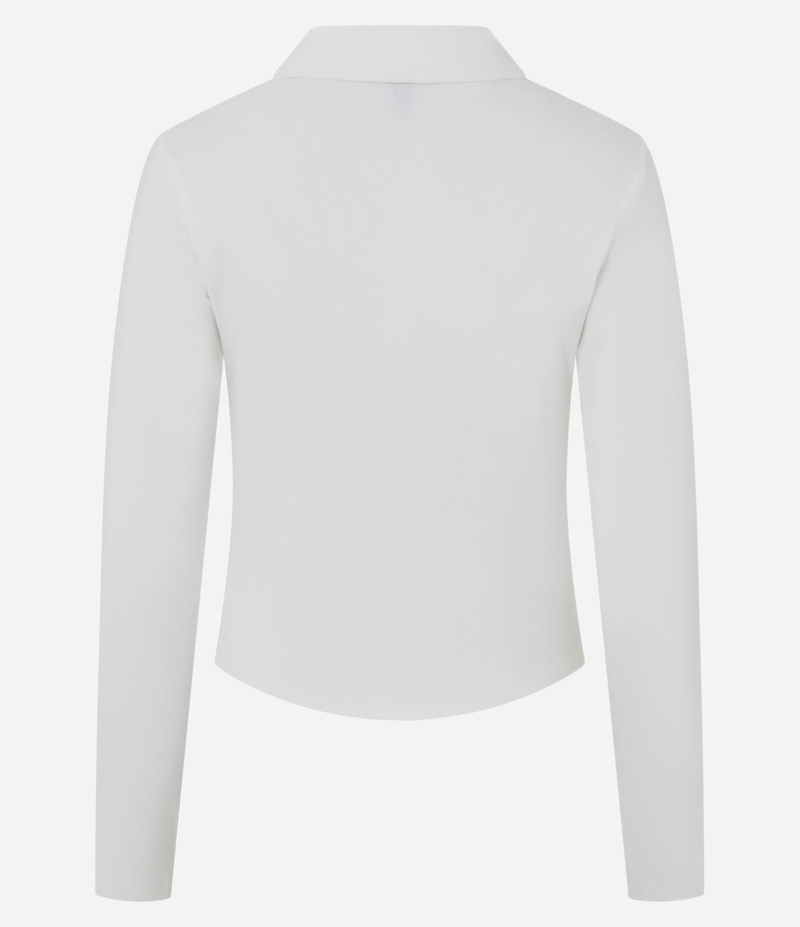 Camisa Manga Longa em Bengaline com Zíper Frontal Branco 6