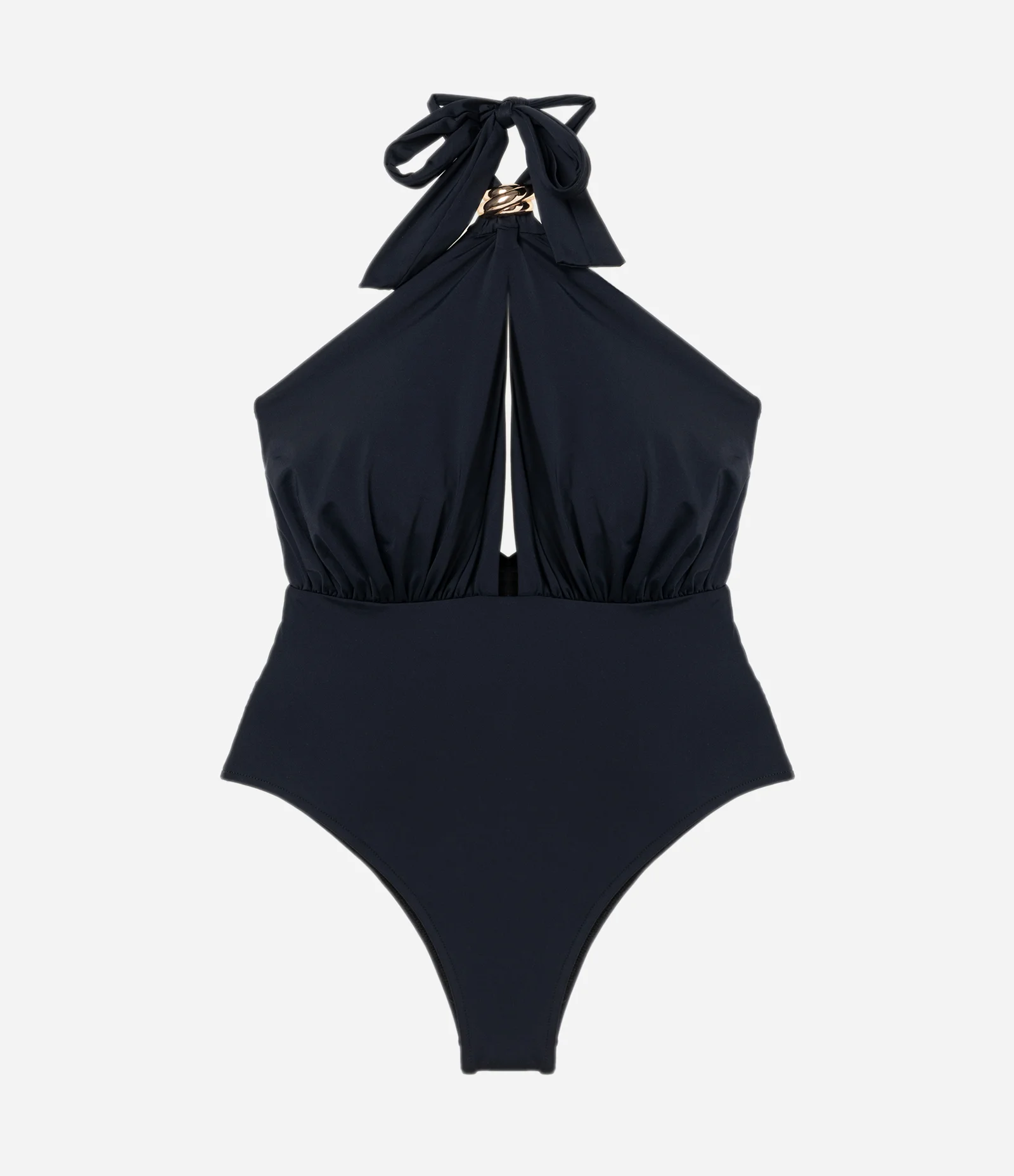 Maiô Gola Halter em Microfibra com Aviamento e Decote nas Costas Preto 5