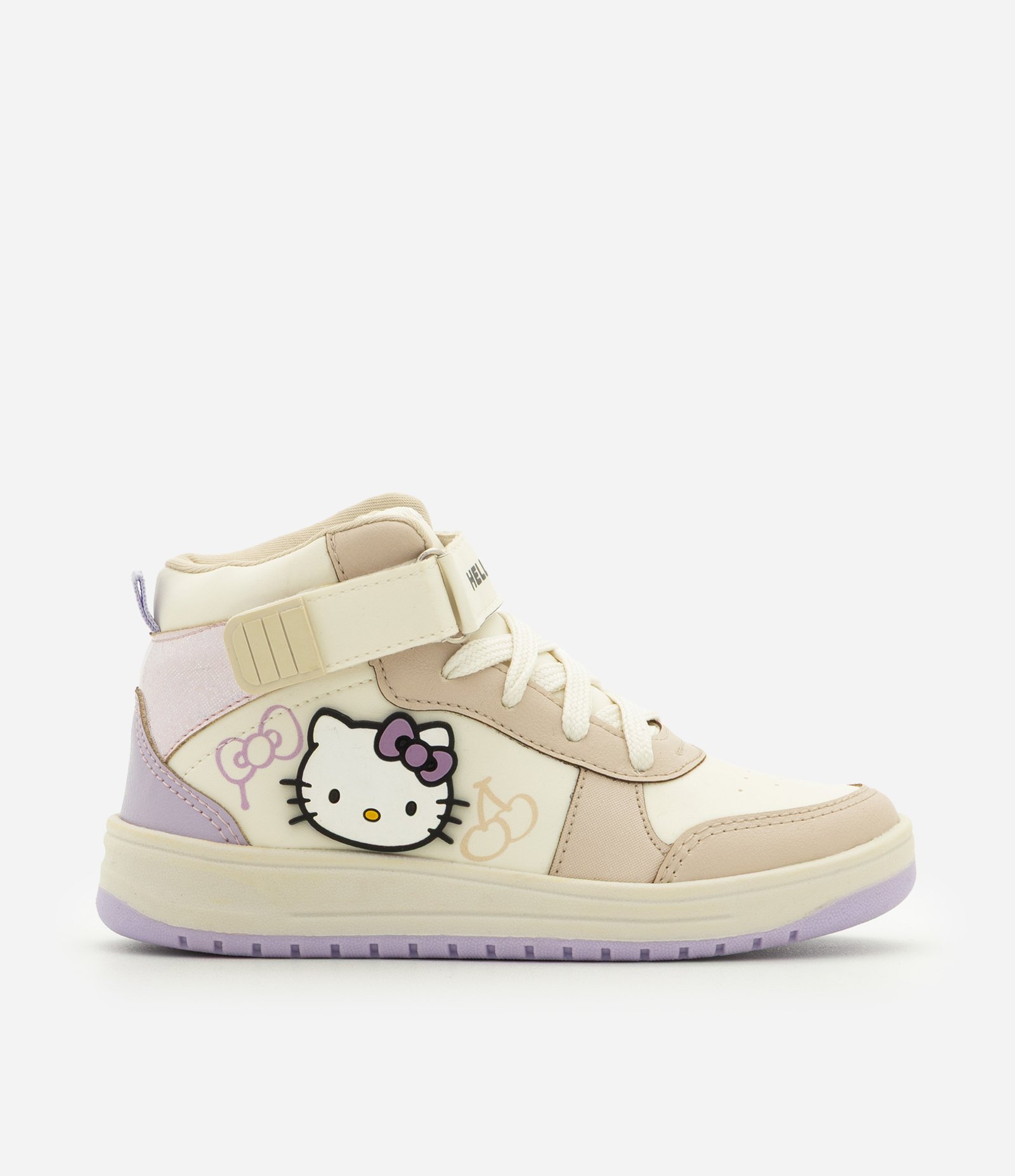 Tênis Abotinado Hello Kitty em PU - Tam 28 ao 34 Bege 7