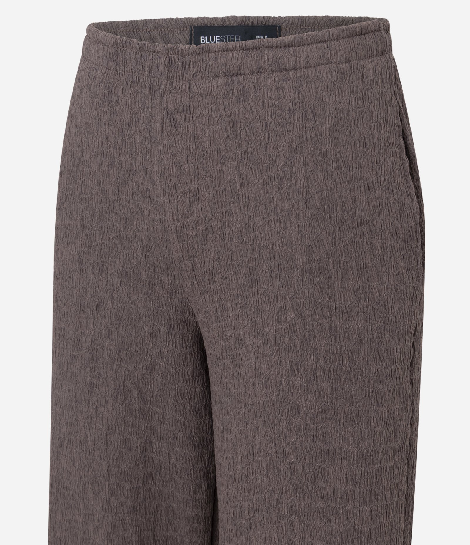 Calça Reta com Texturização Marrom 5