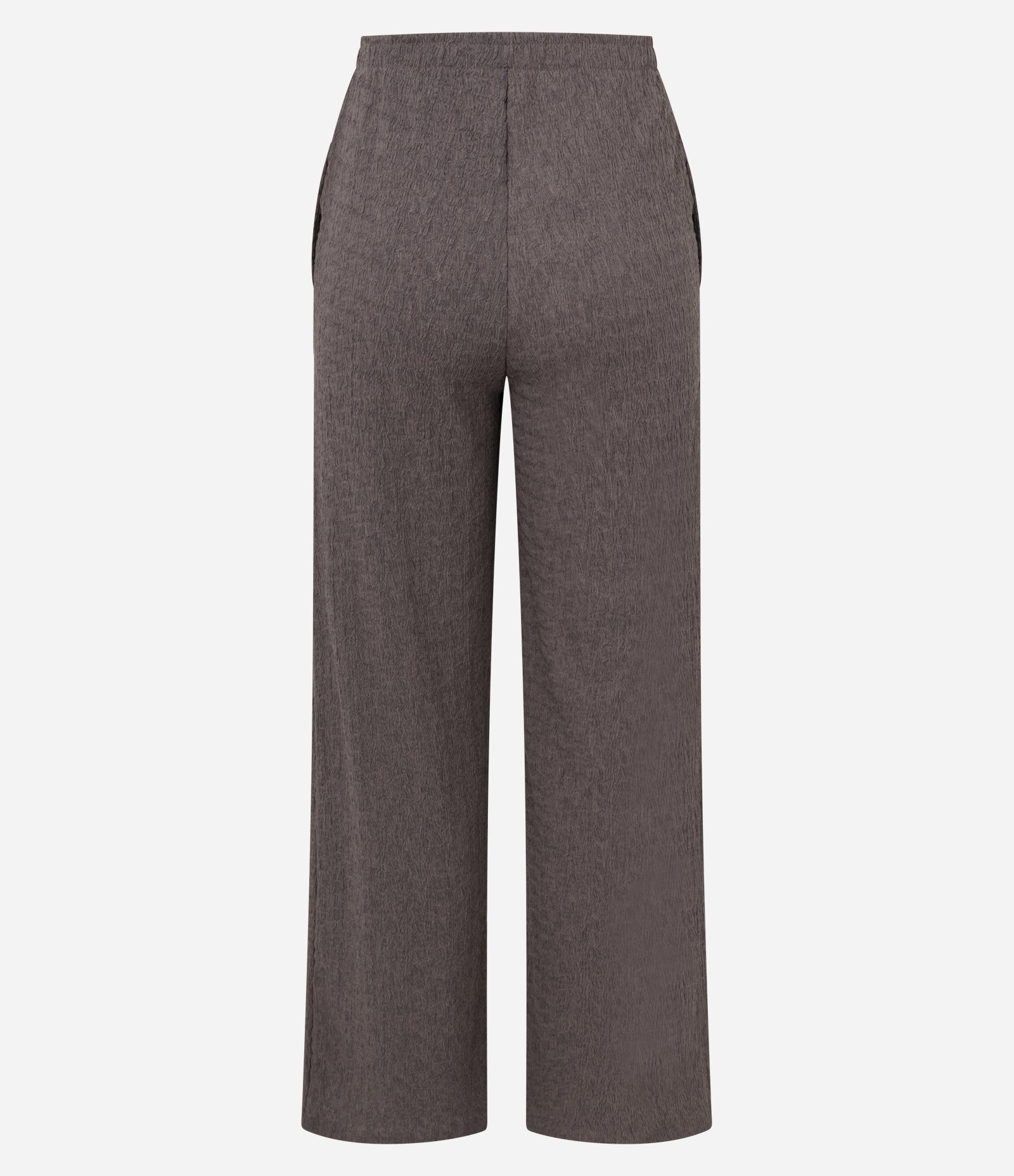 Calça Reta com Texturização Marrom 6