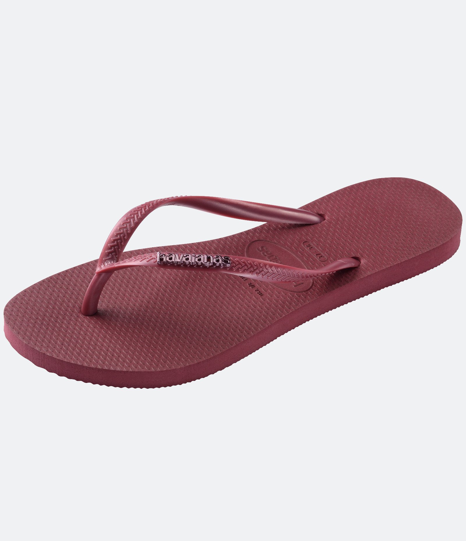 Chinelo com Aplicação de Logo Metálica Havaianas Vinho 1