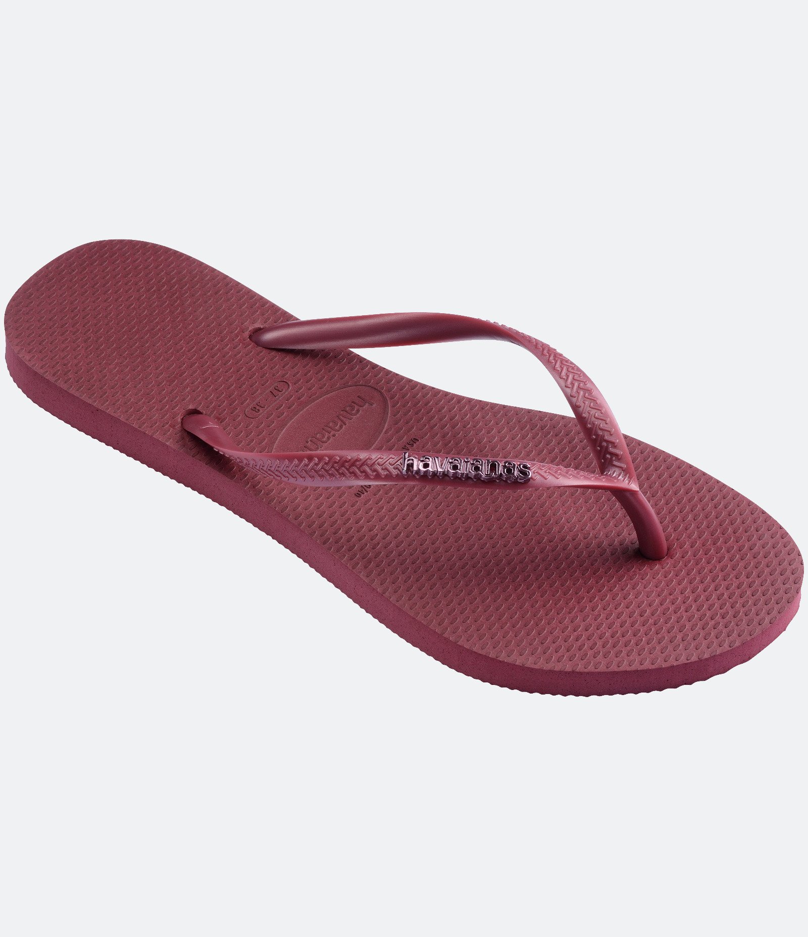 Chinelo com Aplicação de Logo Metálica Havaianas Vinho 3