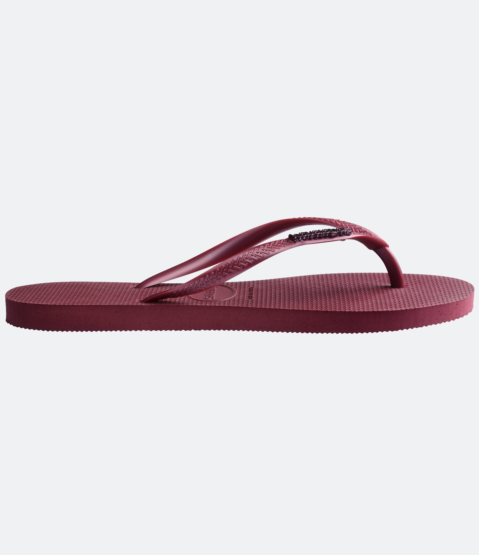 Chinelo com Aplicação de Logo Metálica Havaianas Vinho 4