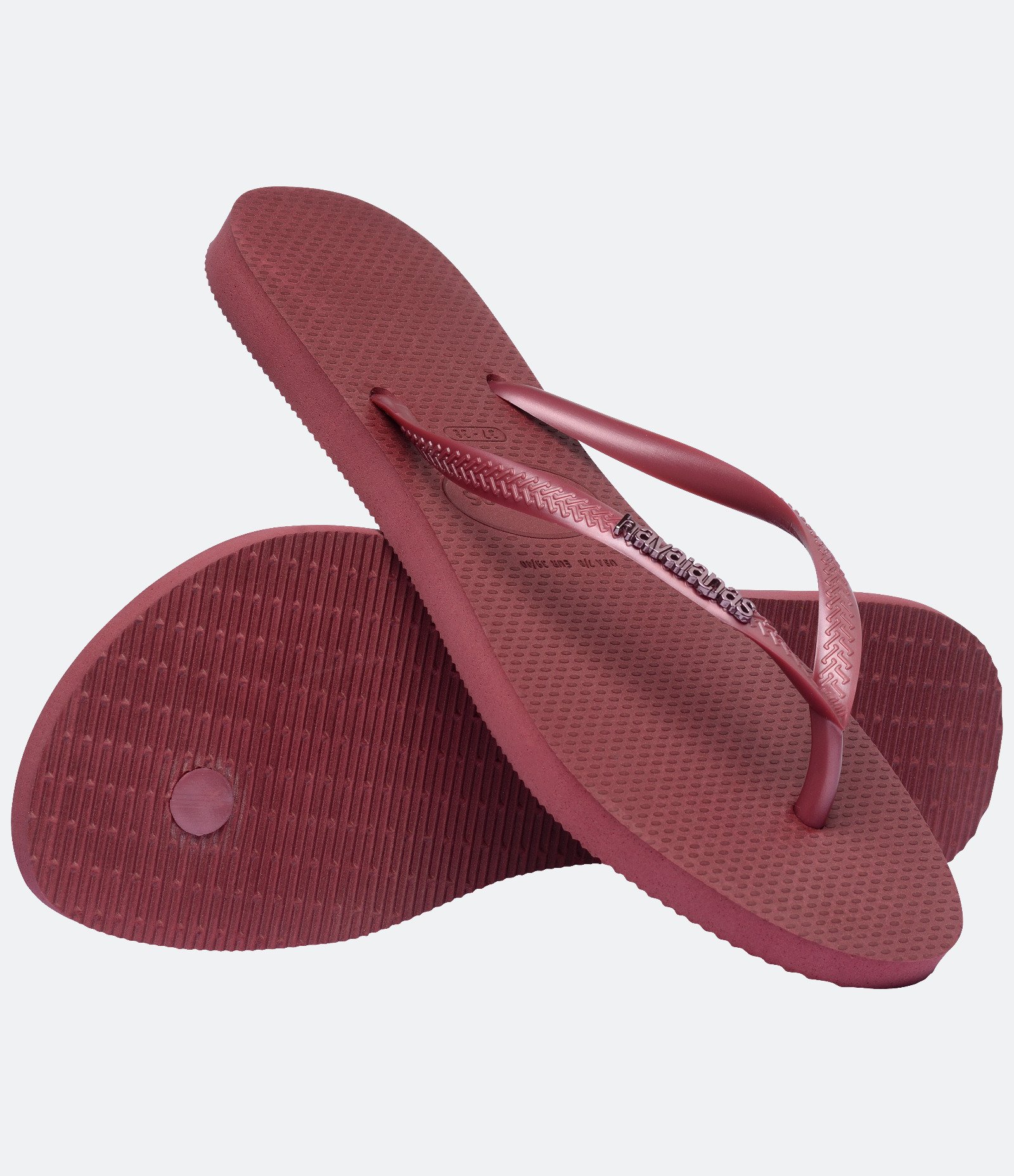 Chinelo com Aplicação de Logo Metálica Havaianas Vinho 5