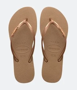 Chinelo com Aplicação de Logo Metalizada Havaianas