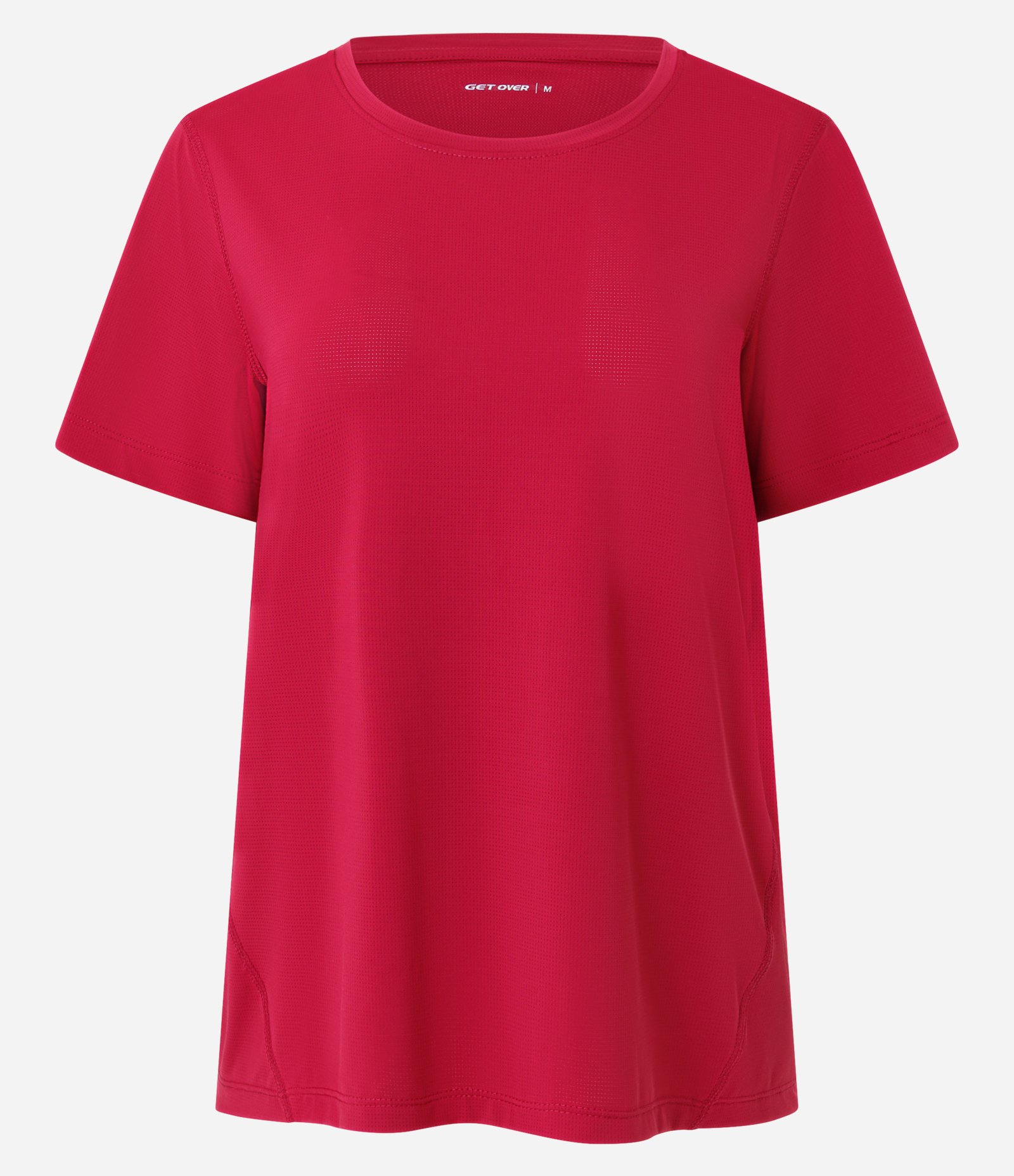 Camiseta Esportiva Manga Curta em Poliamida Vermelho 5