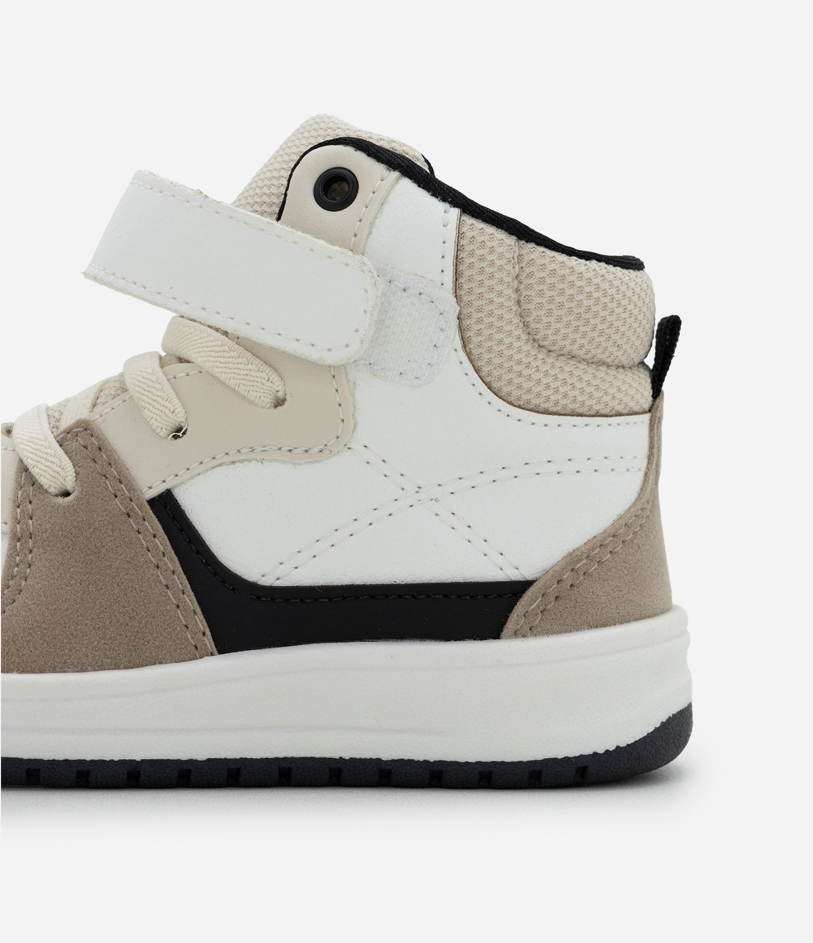 Tênis Infantil Abotinado com Velcro e Cadarço – Tam 20 a 27 Off White 2