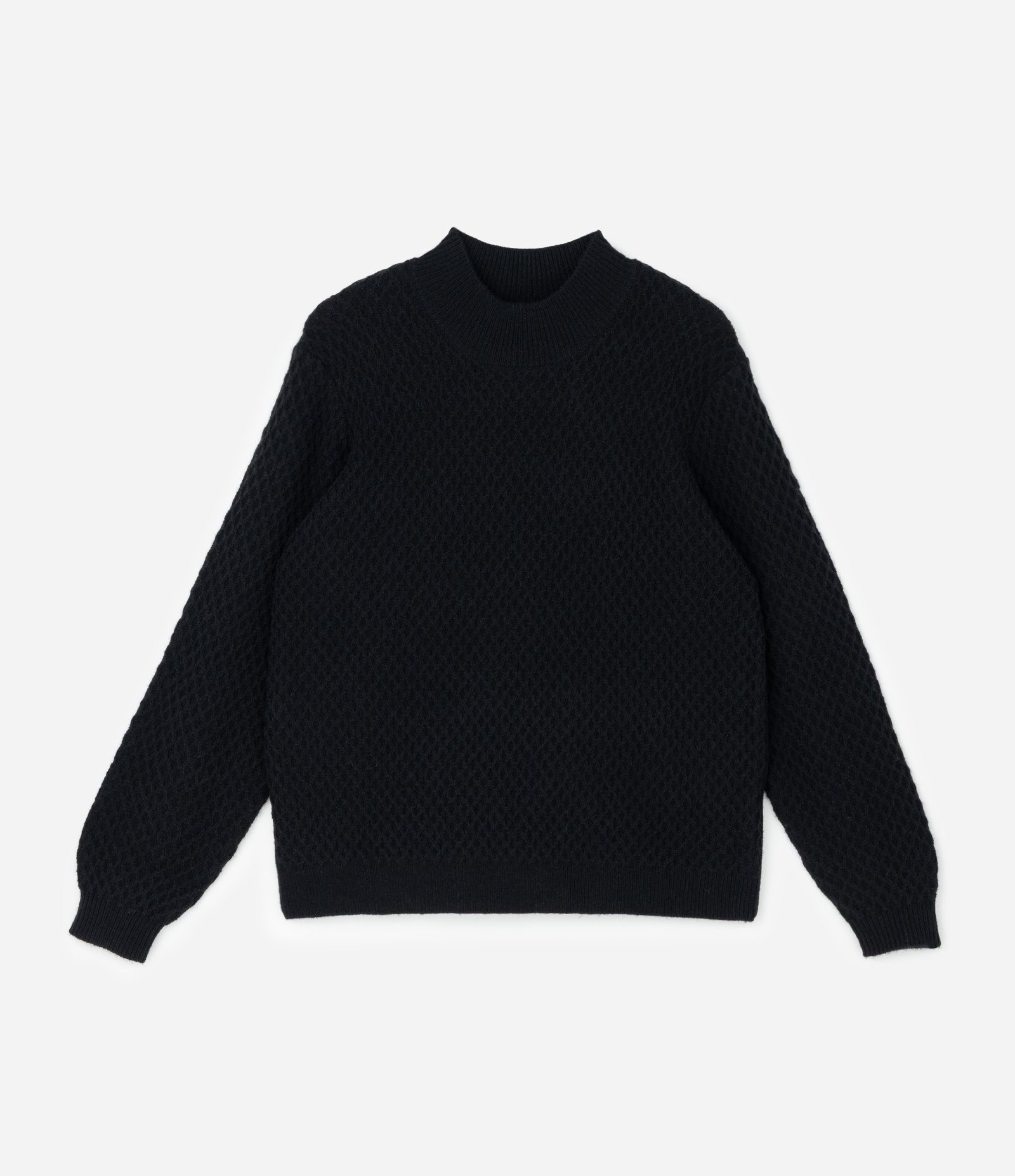 Casaco em Tricô Geométrico com Golinha Curve & Plus Size Preto 1