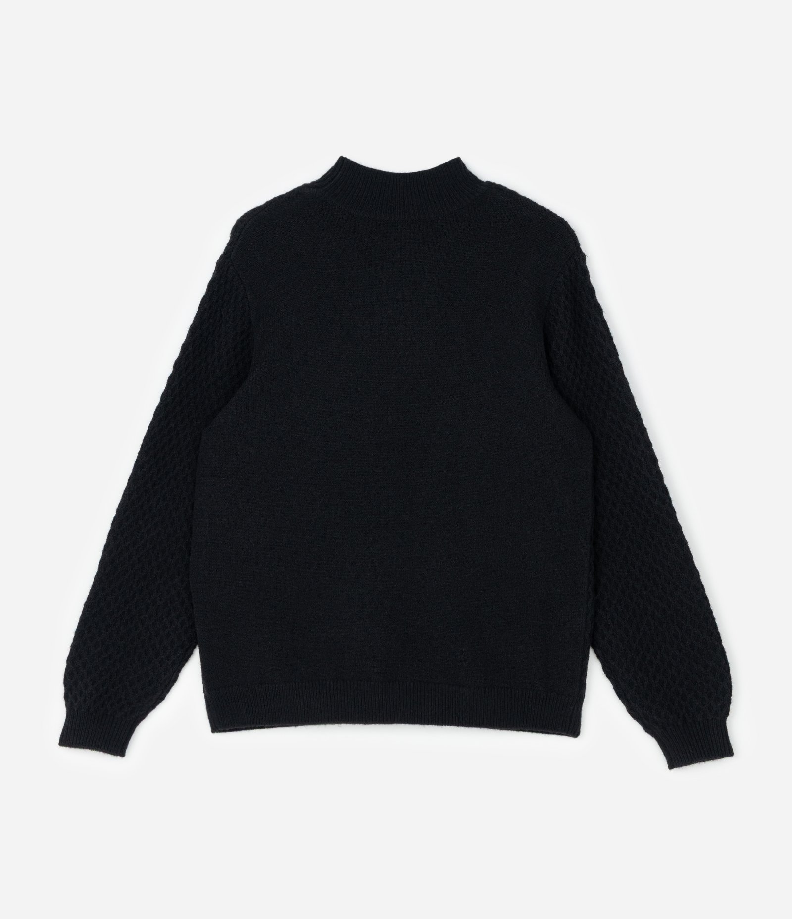 Casaco em Tricô Geométrico com Golinha Curve & Plus Size Preto 2