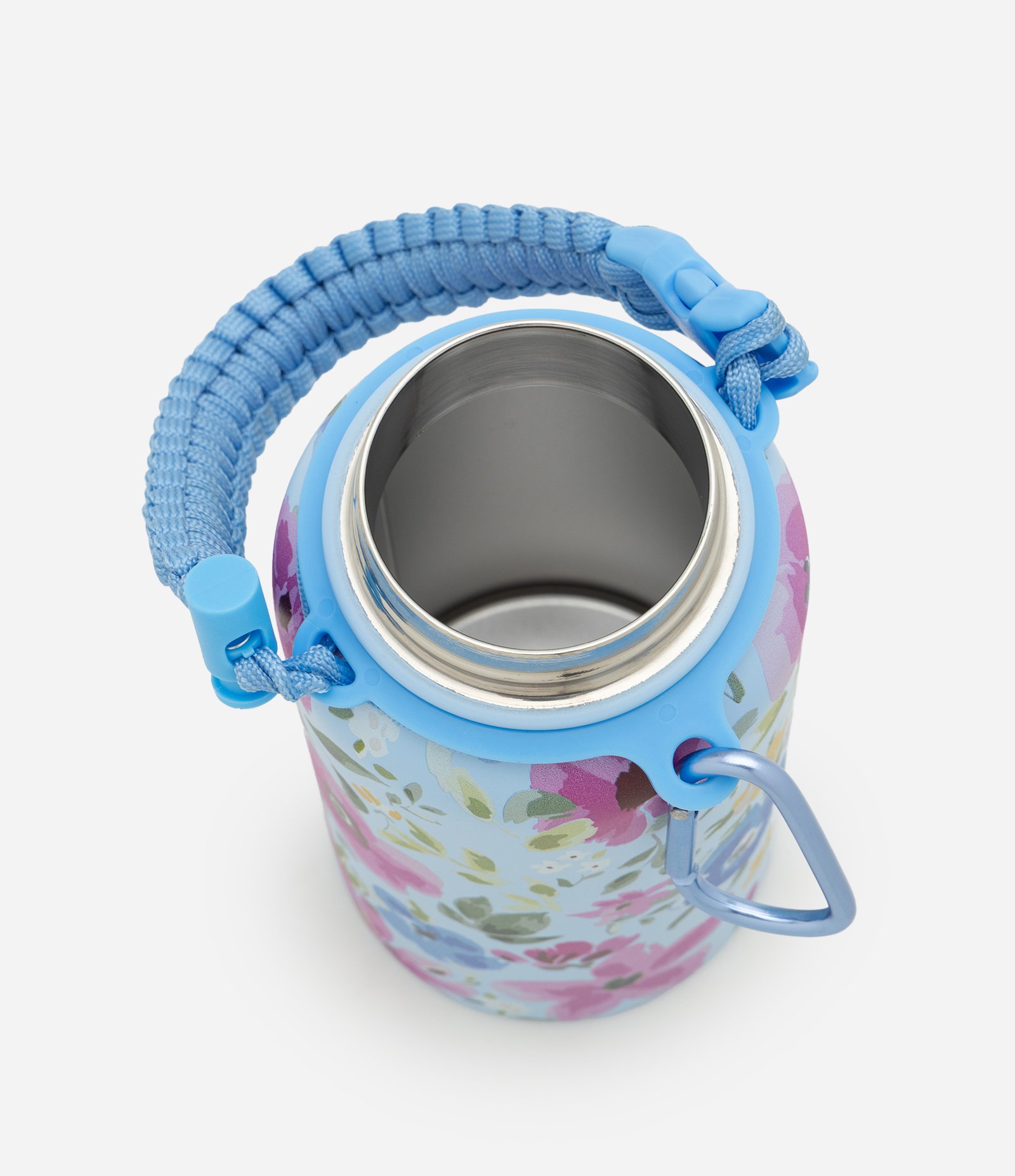 Garrafa Térmica com Estampa Floral e Alça Resistente Azul 2
