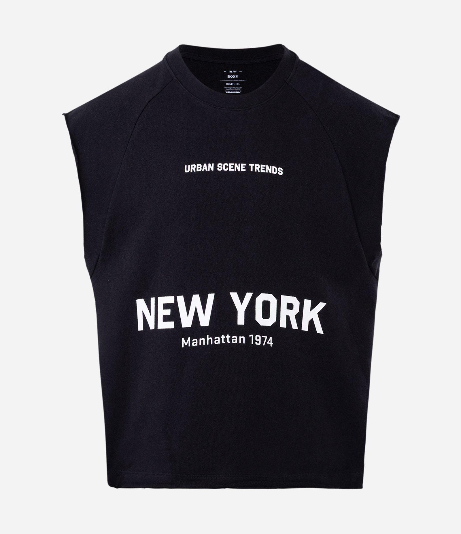 Regata Moletinho com Lettering New York Preto 1