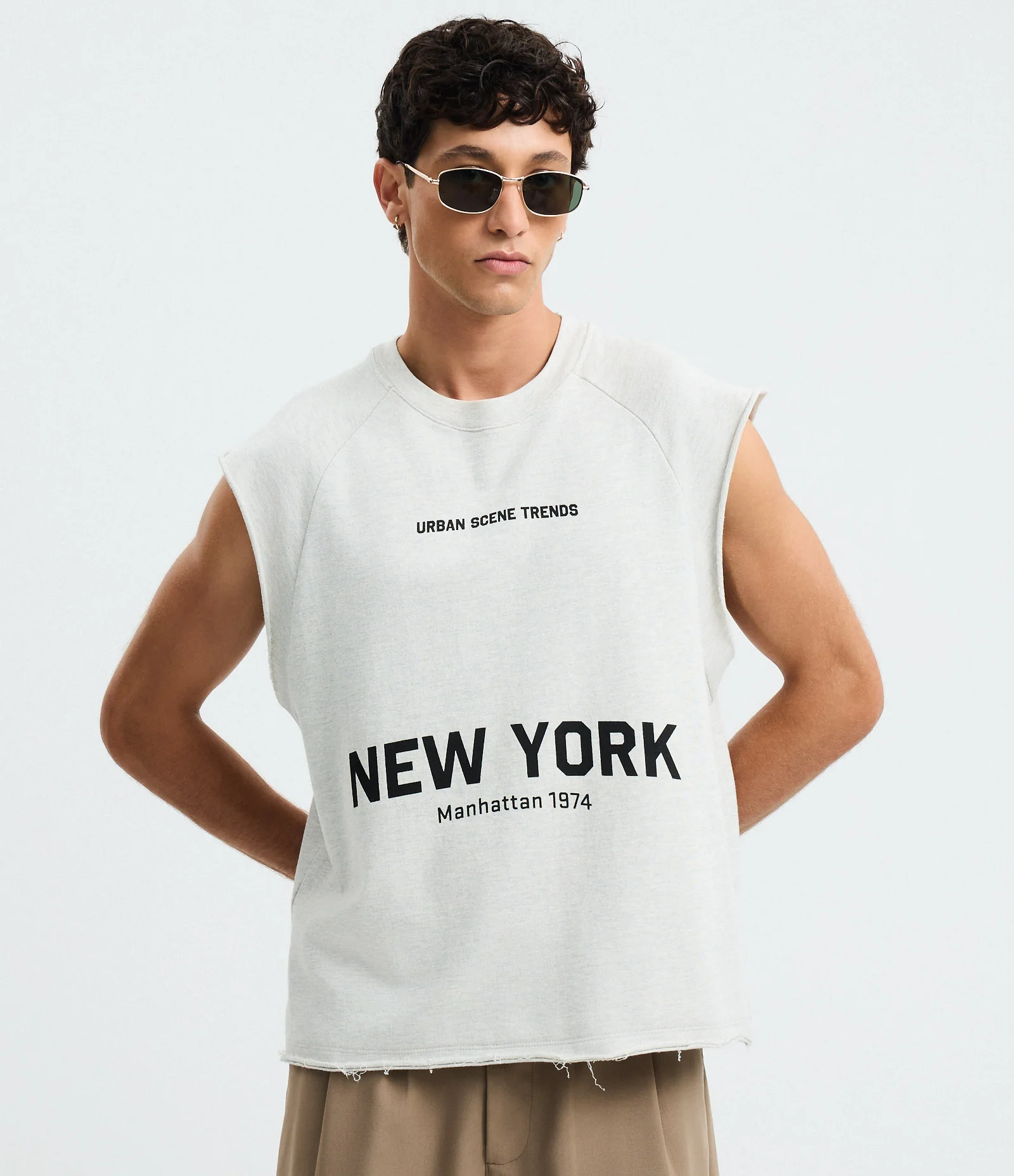 Regata Moletinho com Lettering New York Branco 1