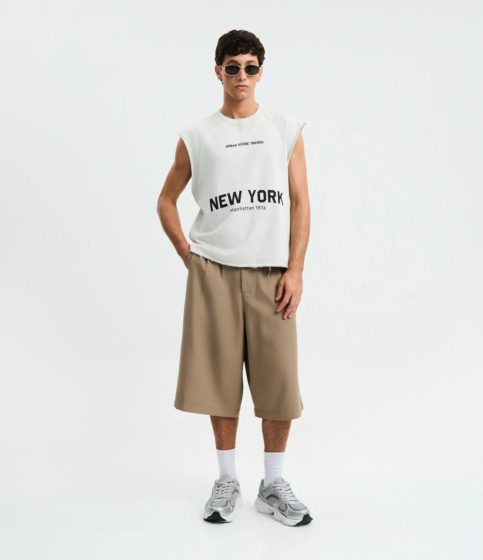 Regata Moletinho com Lettering New York Branco 2
