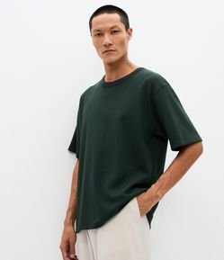 Camiseta Manga Curta em Algodão com Bordado Fugere Urbem