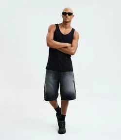 Regata Regular em Algodão com Gola Redonda