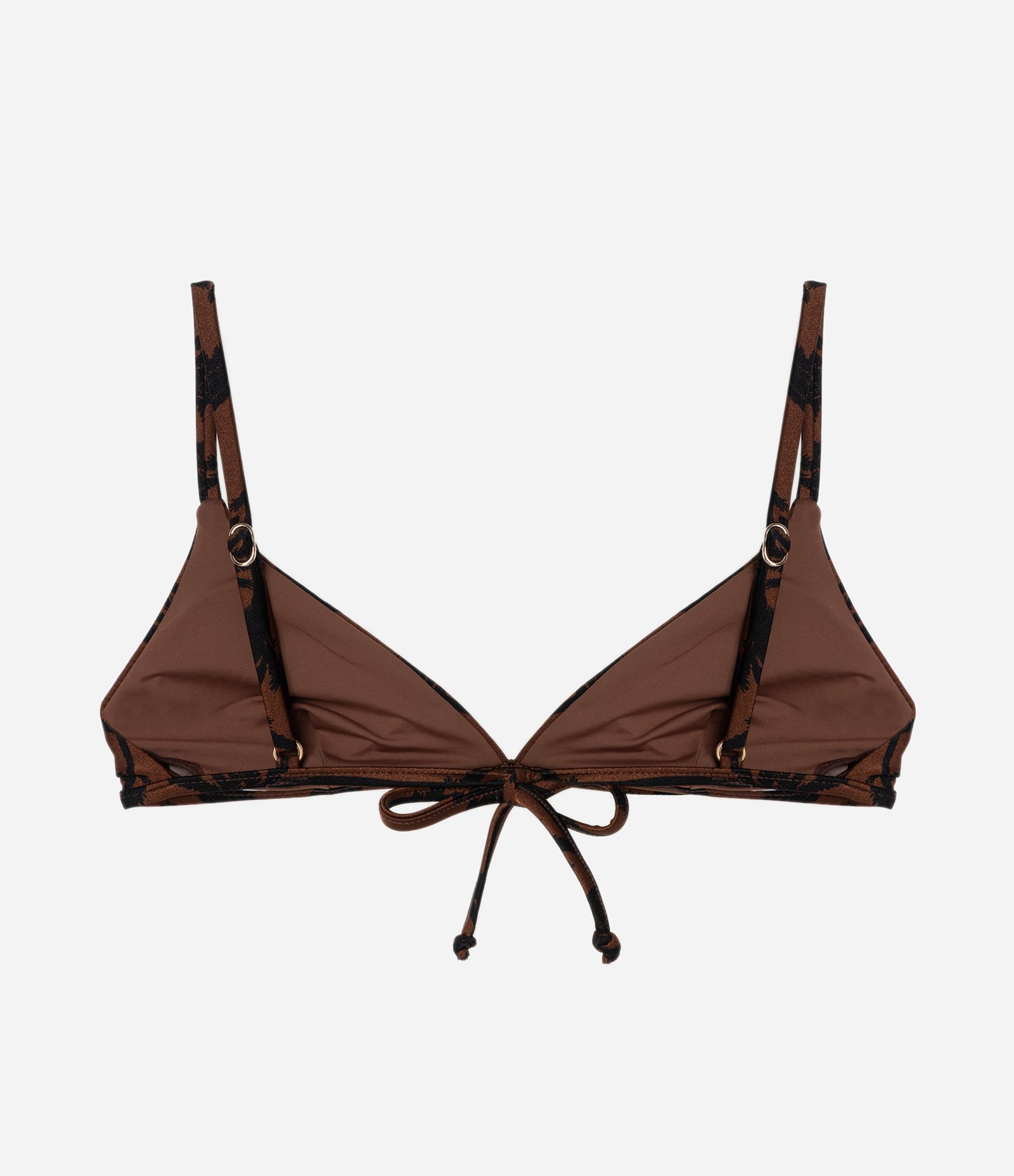 Biquíni Top Triângulo Estampa Folhagem Coconut Marrom 6