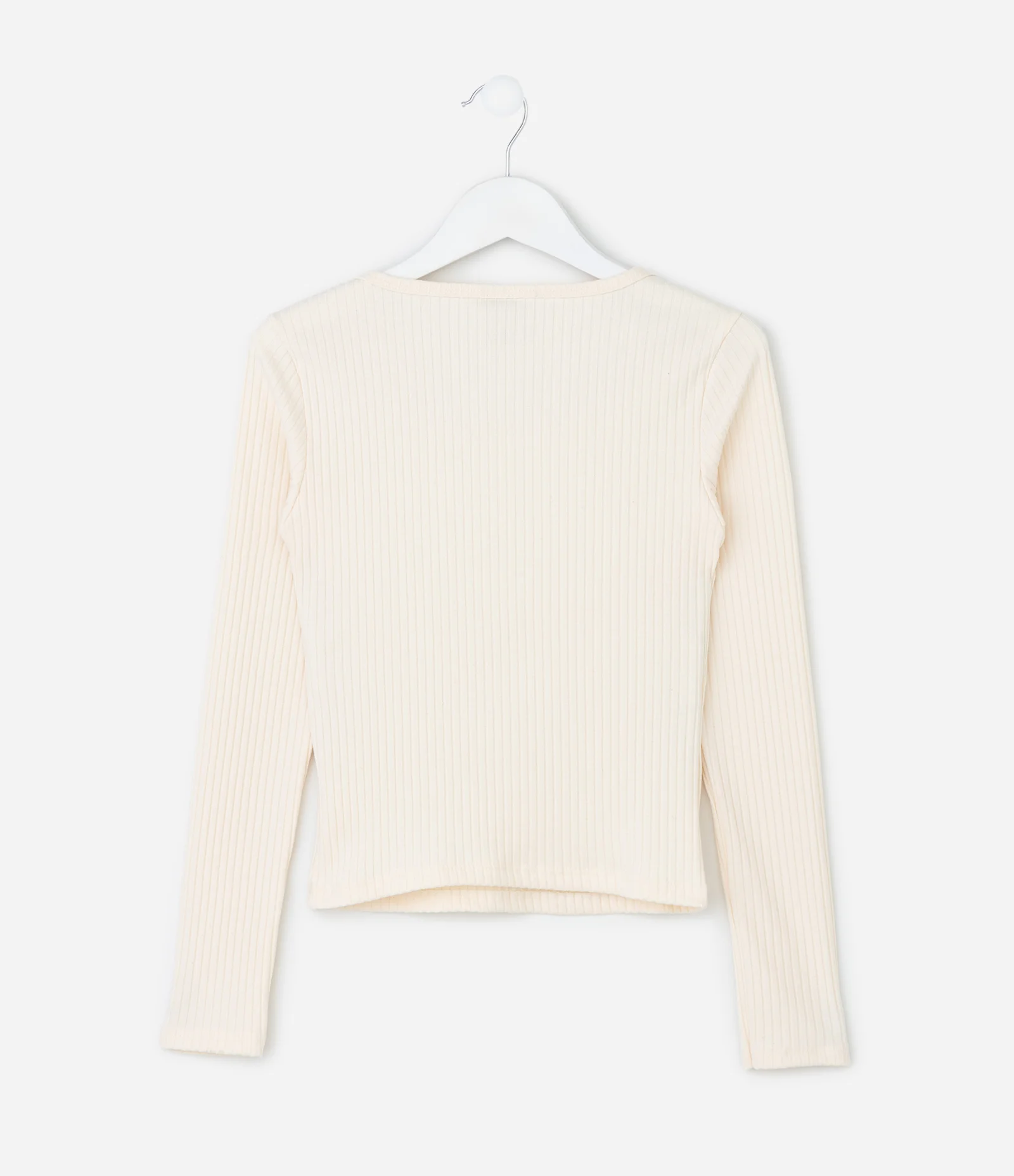 Blusa Infantil Baby Look com Peitilho Frontal – Tam 7 a 16 Anos Off White 2