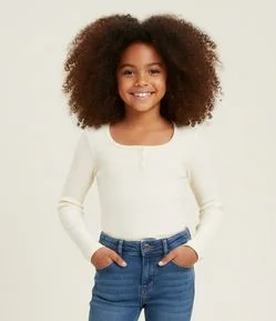 Blusa Infantil Baby Look com Peitilho Frontal – Tam 7 a 16 Anos