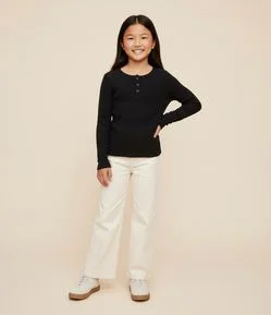 Blusa Infantil Baby Look com Peitilho Frontal – Tam 7 a 16 Anos