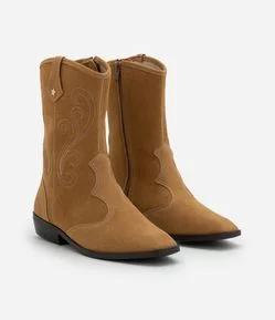 Bota Infantil Western com Bordado – Tam 26 a 36