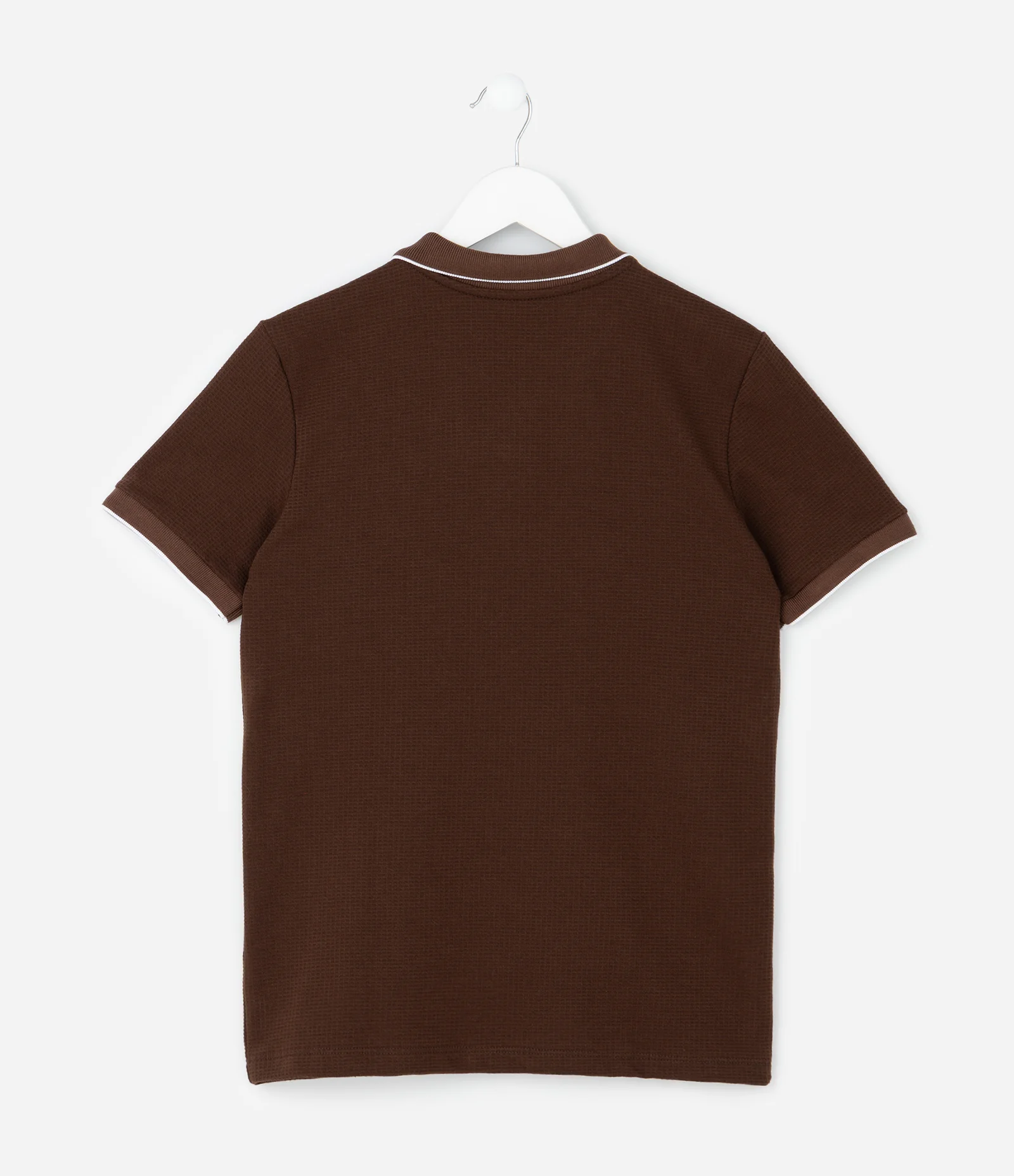 Camiseta Polo Infantil Texturizada - Tam 5 a 14 Anos Marrom 2