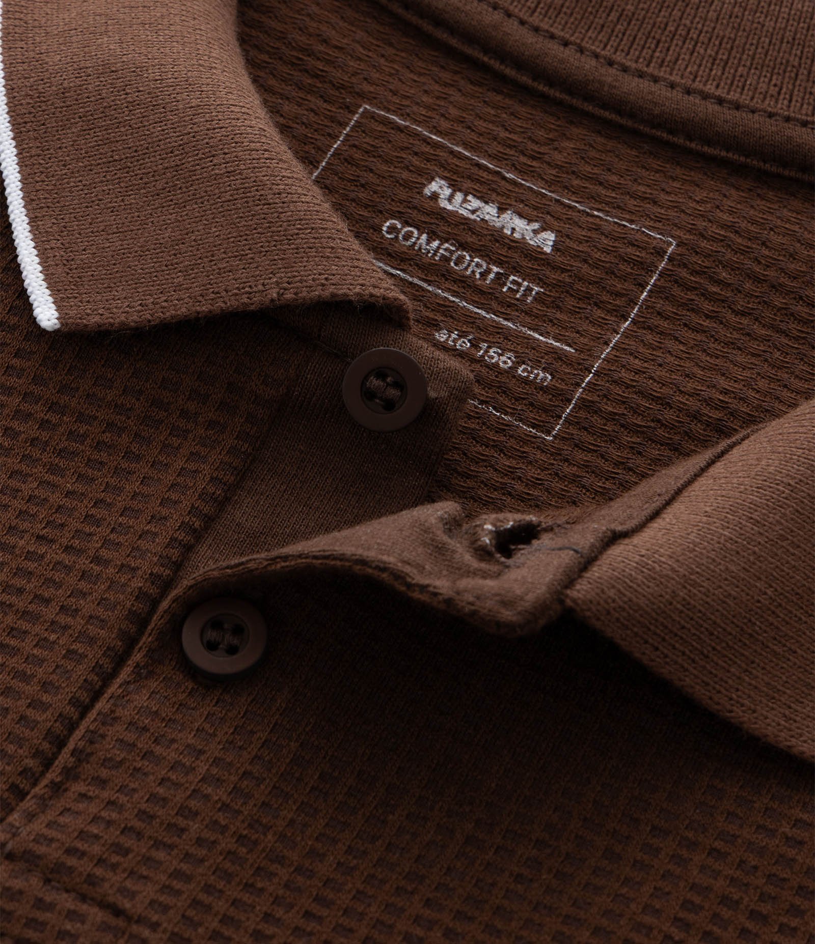 Camiseta Polo Infantil Texturizada - Tam 5 a 14 Anos Marrom 5