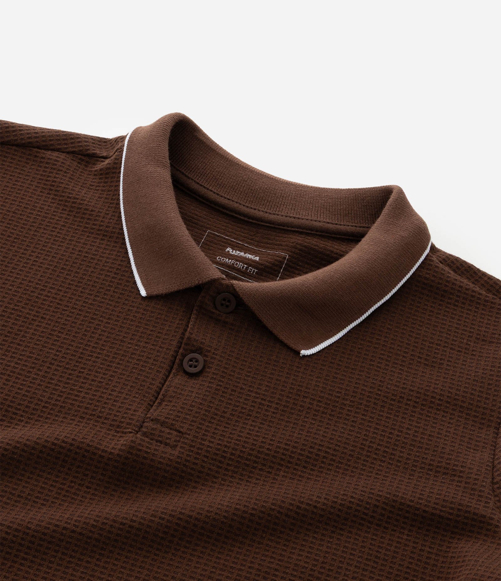 Camiseta Polo Infantil Texturizada - Tam 5 a 14 Anos Marrom 6